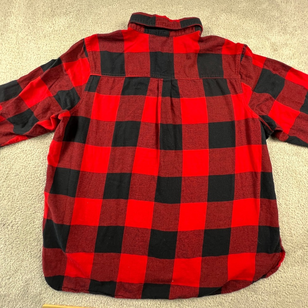 Old Navy The Classic Shirt Women's XXL Flannel Buffalo Check Red Black Button - Picture 3 of 13